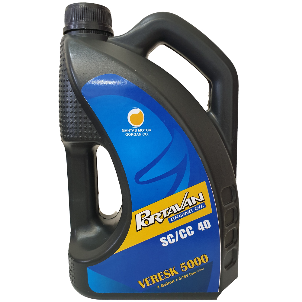 روغن موتور خودرو پرتوان مدل Veresk 5000 SC/CC 40 حجم 3785 میلی لیتر