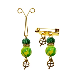 ست سنجاق سینه و گیره روسری طرح  شبدر کد E271