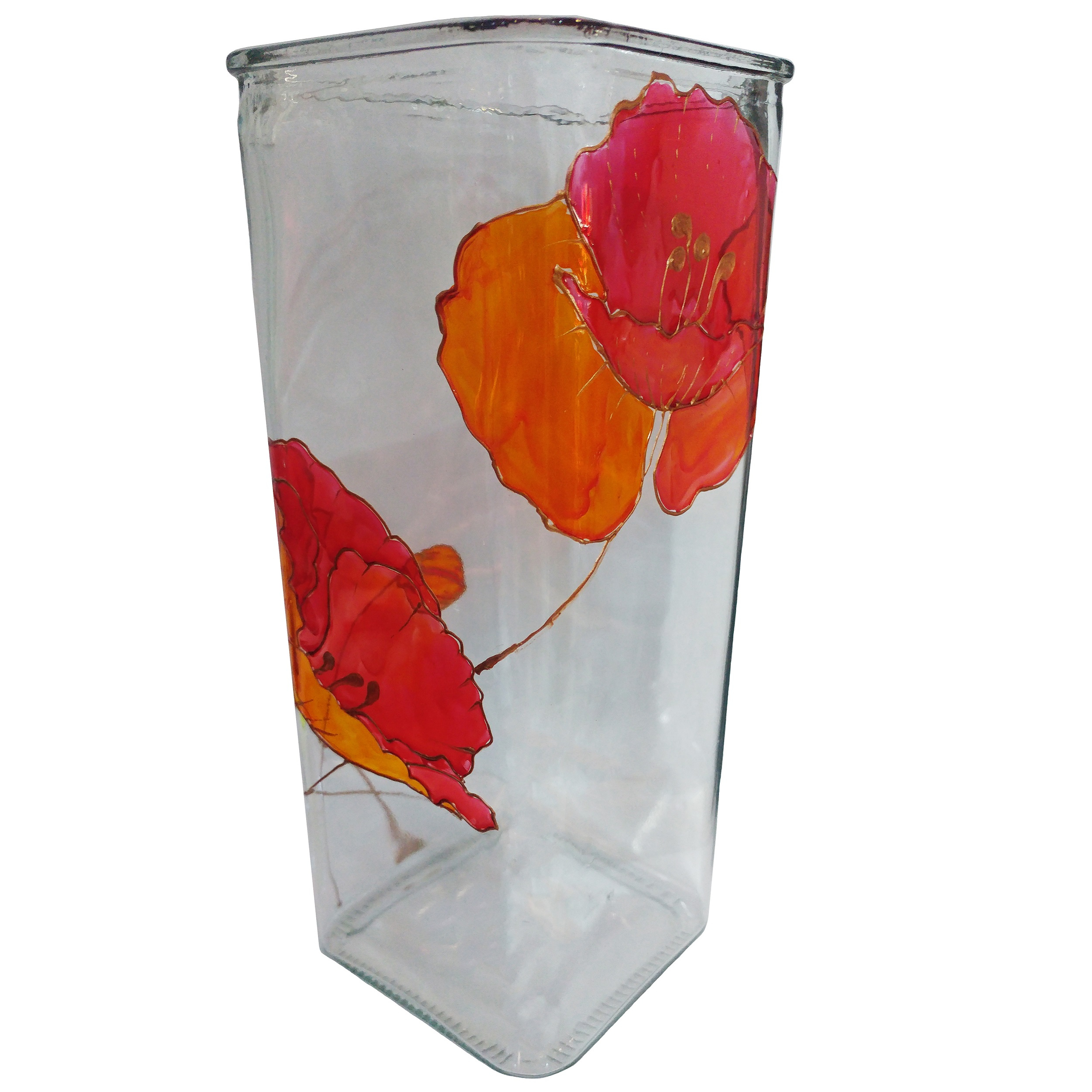 گلدان شیشه ای طرح گل کد 07