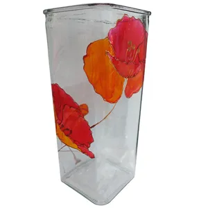 گلدان شیشه ای طرح گل کد 07