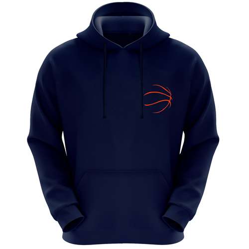 هودی مردانه طرح توپ بسکتبال کد FG581 رنگ سرمه ای