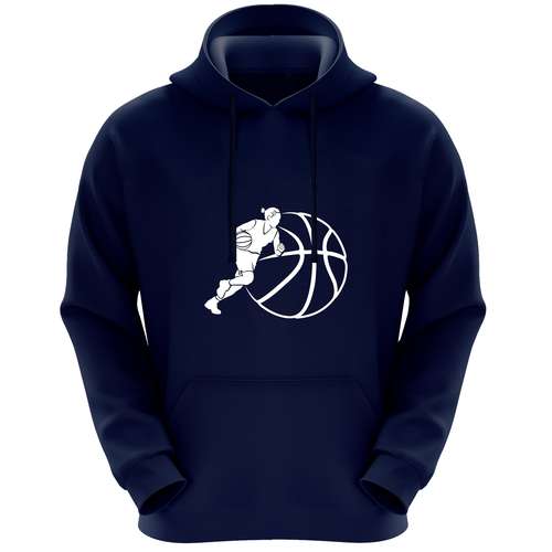 هودی زنانه طرح بسکتبال کد F239 رنگ سرمه ای