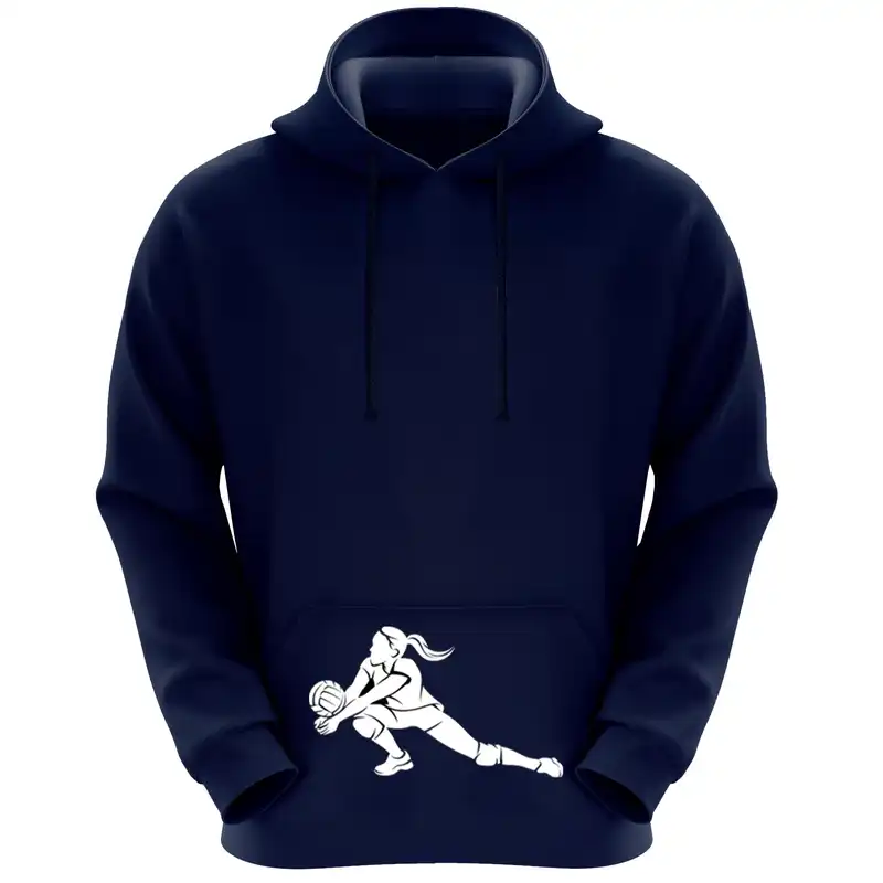 هودی زنانه طرح والیبالیست کد F252 رنگ سرمه ای