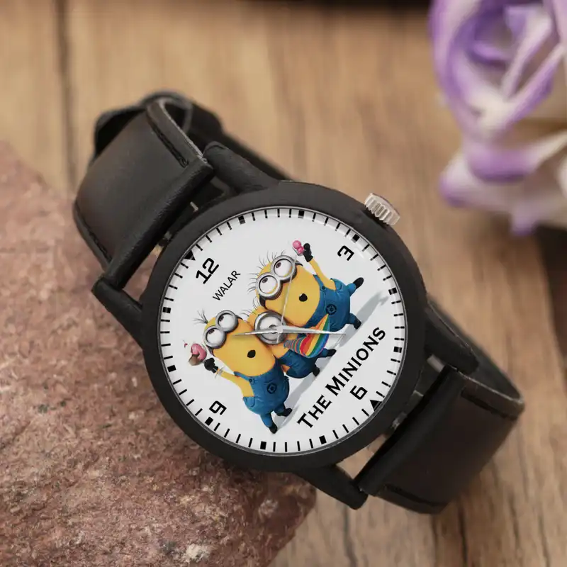 ساعت مچی عقربه ای زنانه و مردانه والار طرح مینیونز کد LF2033