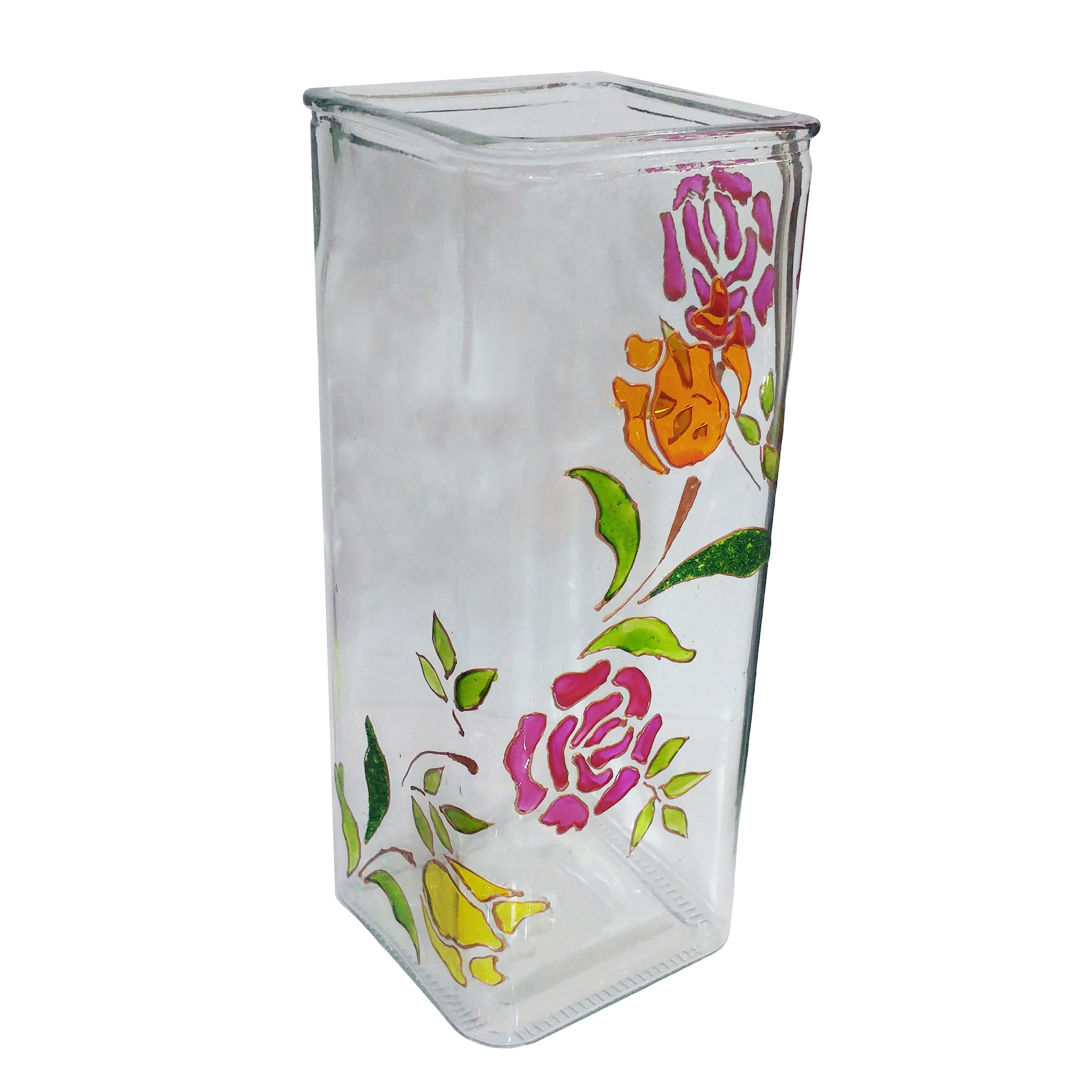 گلدان شیشه ای طرح گل کد 06