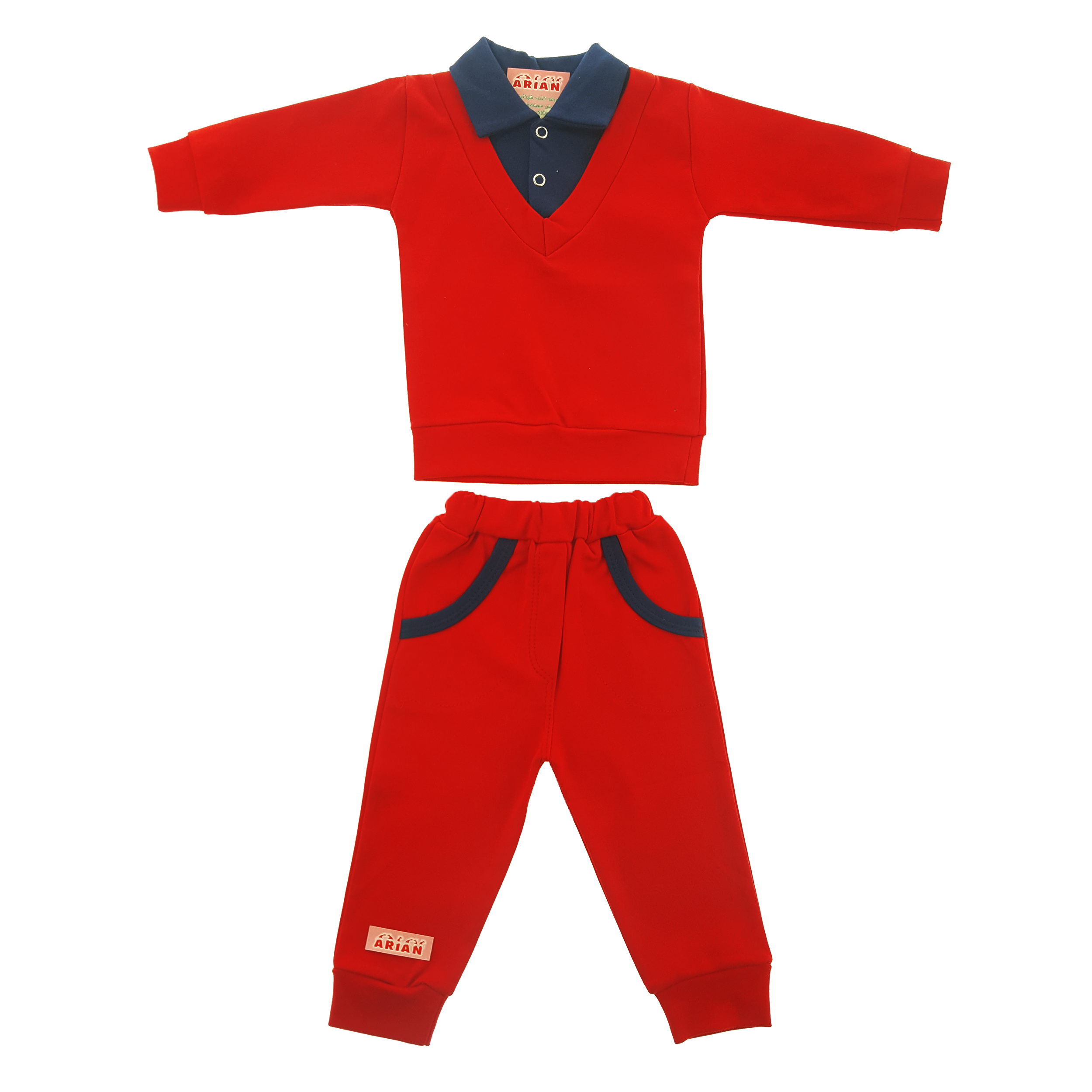 ست تی شرت و  شلوار نوزادی پسرانه کد t77285493  c43