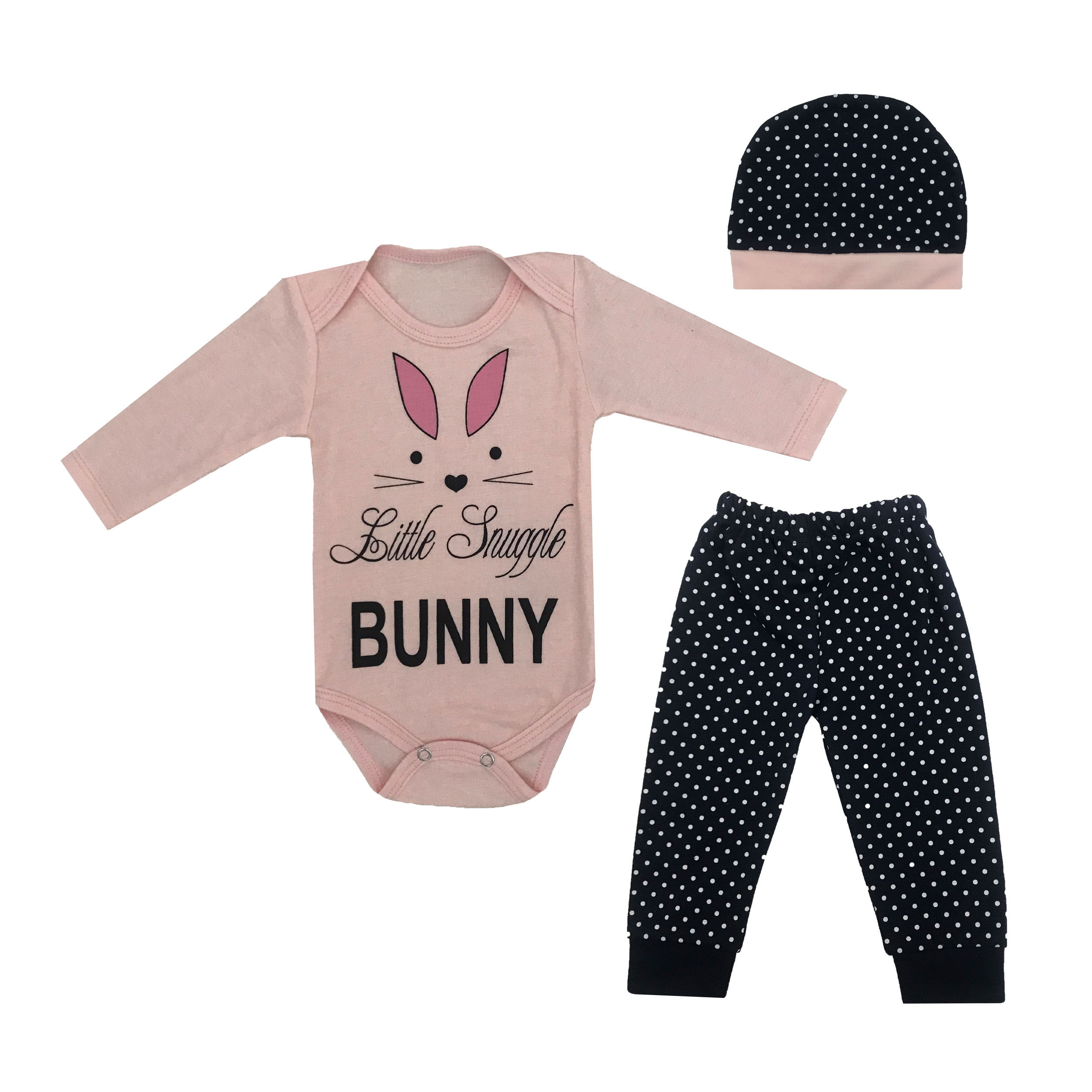 ست 3 تکه لباس نوزادی طرح خرگوش کد 101 -  - 1