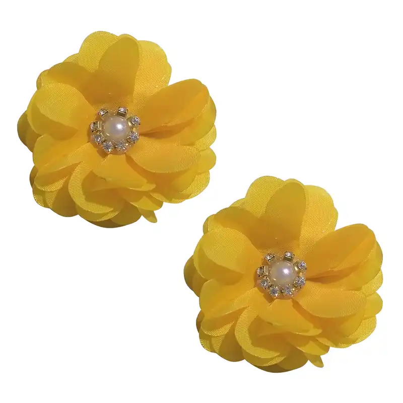 گیره مو دخترانه طرح گل داوودی بسته دو عددی