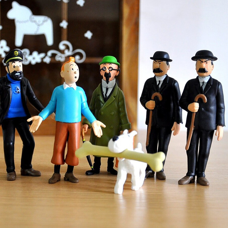 اکشن فیگور طرح تن تن کد 7-2039 بسته 6 عددی