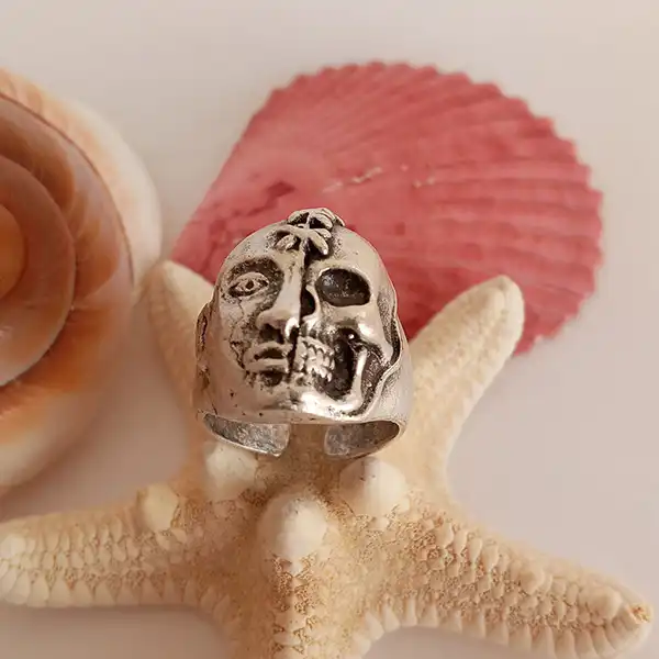 انگشتر مردانه طرح جمجمه کد AN-ES-BAK