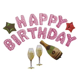 بادکنک مدل Happy Bitrthday- Glasses مجموعه 18 عددی