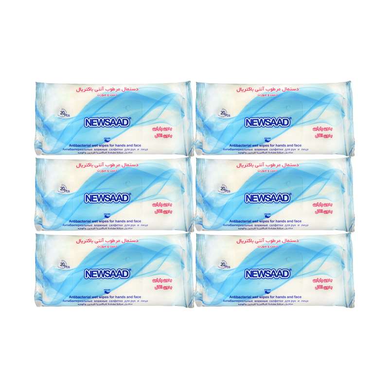 دستمال مرطوب نیوساد مدل 20abs مجموعه 6 عددی