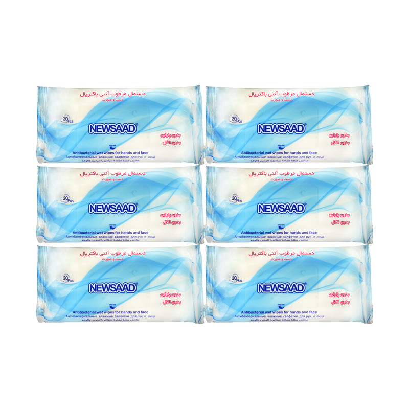 دستمال مرطوب نیوساد مدل 20abs مجموعه 6 عددی