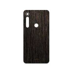 MAHOOT Dark-Gold-Stripes-Wood Cover Sticker for Motorola One Macro