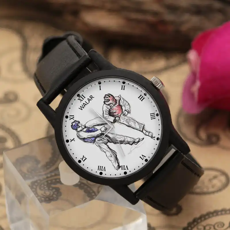ساعت مچی عقربه ای زنانه و مردانه والار طرح تکواندو کد LF2209