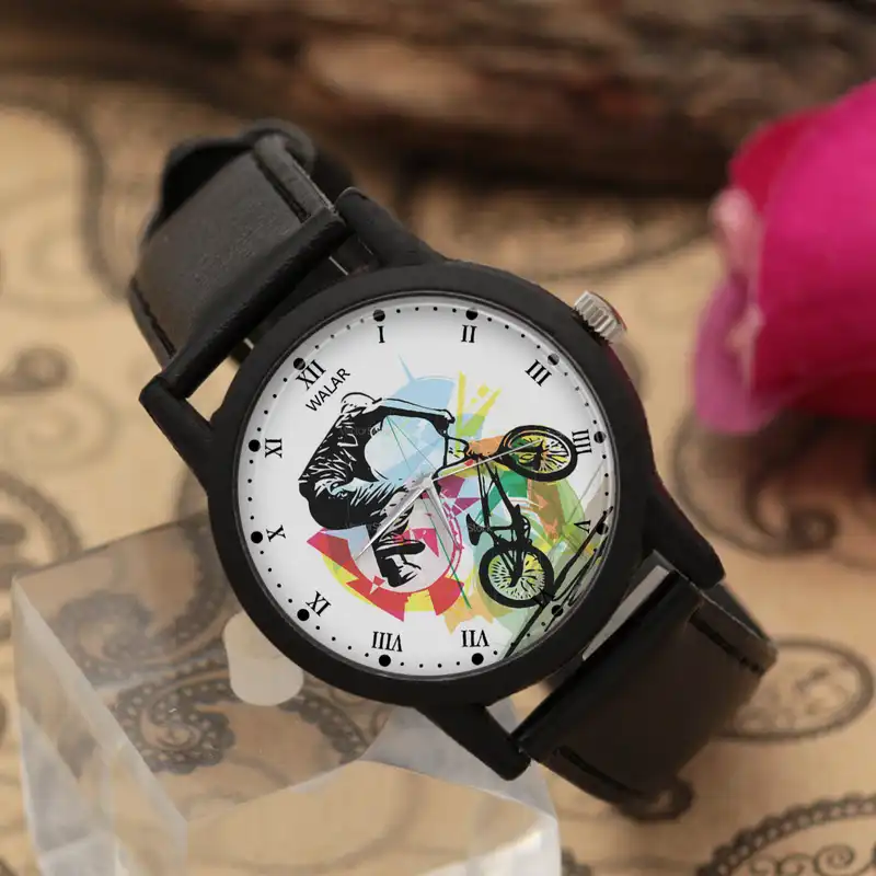 ساعت مچی عقربه ای والار طرح دوچرخه سواری کد LF2248