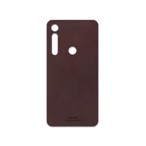 MAHOOT Matte-Dark-Brown-Leather Cover Sticker for Motorola One Macro