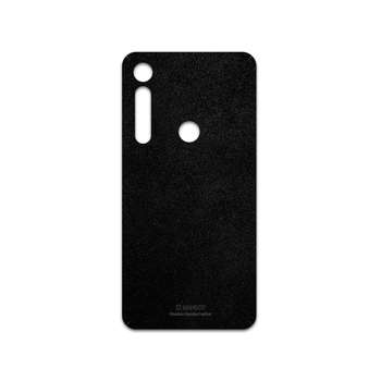 برچسب پوششی ماهوت مدل Black-Chamois-Leather مناسب برای گوشی موبایل موتورولا One Macro