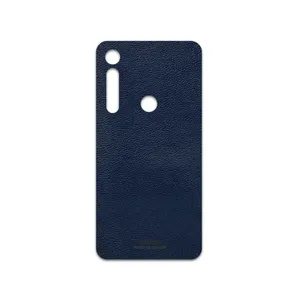 MAHOOT Deep-Blue-Leather Cover Sticker for Motorola One Macro
