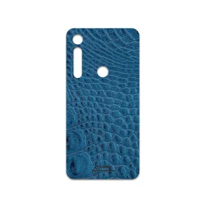 MAHOOT Blue-Crocodile-Leather Cover Sticker for Motorola One Macro