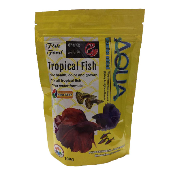 غذای ماهی آکوا مدل tropical fishوزن 100 گرم