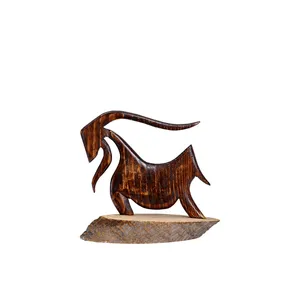 مجسمه چوبی طرح بز کد 020
