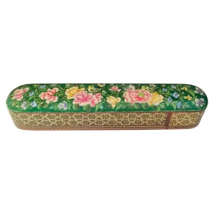  قلمدان خاتم کاری طرح گل و مرغ کد P 104