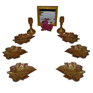مجموعه ظروف هفت سین  ده پارچه طرح برگ