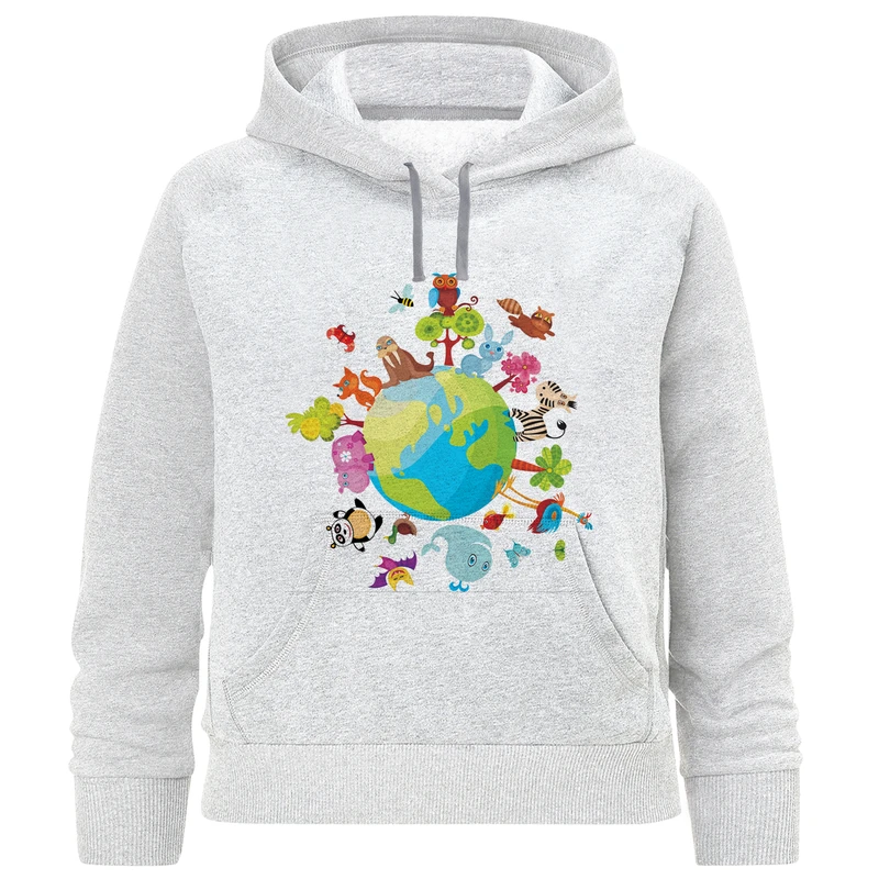 هودی پسرانه طرح کره زمین و حیوانات کد F205