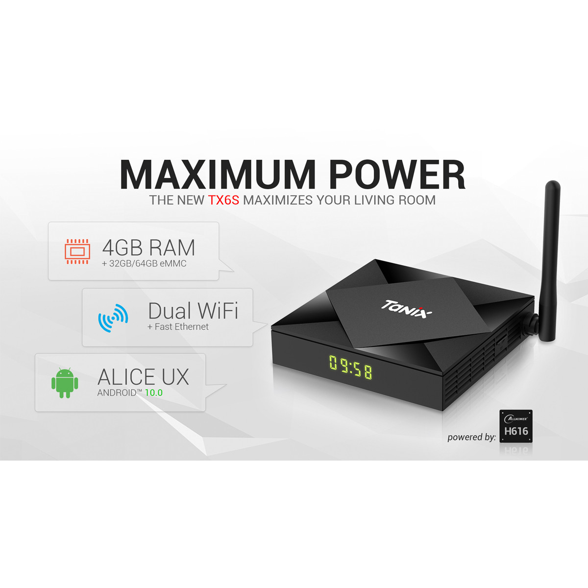 اندروید باکس تانیکس مدل TX6S - 4/32 اندروید باکس تانیکس مدل TX6S - 4/32