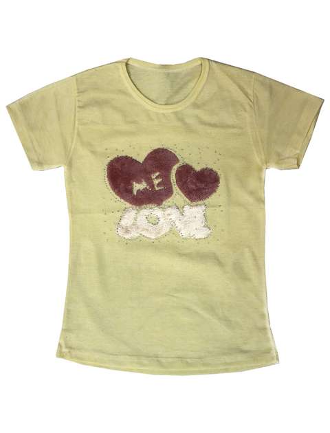 تی شرت دخترانه طرح قلب مدل A&S7173