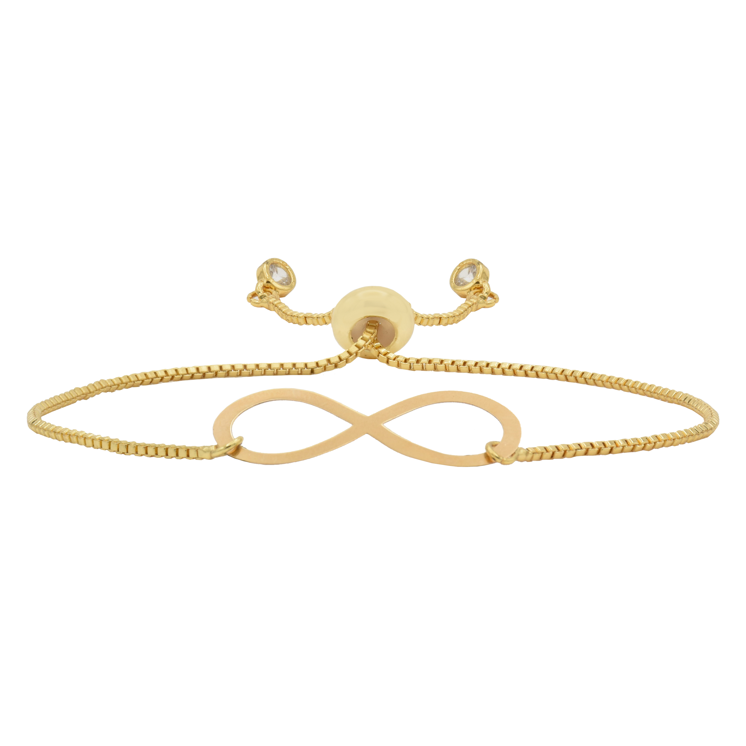 دستبند طلا 18 عیار زنانه آمانژ طرح بینهایت کد 968D3360 -  - 1