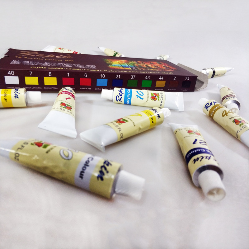 رنگ اکریلیک رپین مدل 1960 حجم 22 میلی‌لیتر بسته 12 عددی