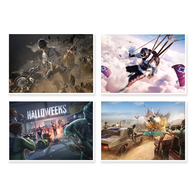 پوستر طرح PUBG کد A-1490 مجموعه 4 عددی