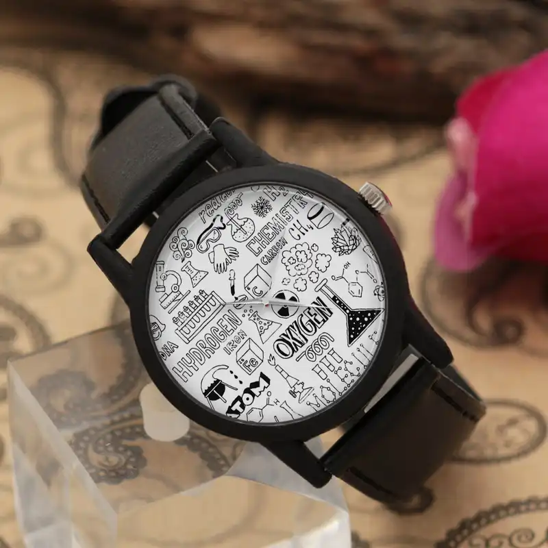 ساعت مچی عقربه ای زنانه و مردانه والار طرح شیمی کد LF2387