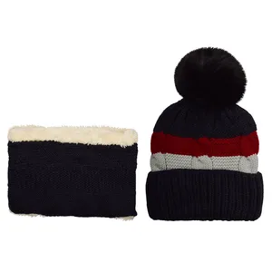 ست کلاه و شال گردن بافتنی بچگانه مدل P30924