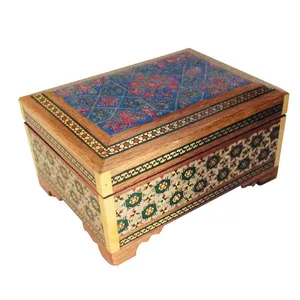 جعبه جواهرات خاتم کاری طرح تذهیب کد B 206