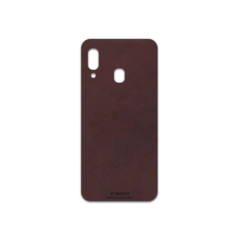 برچسب پوششی ماهوت مدل Matte-Dark-Brown-Leather مناسب برای گوشی موبایل سامسونگ Galaxy A20e