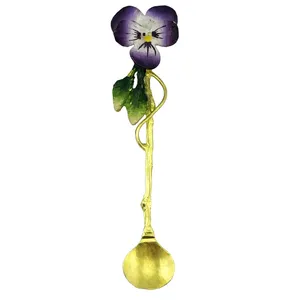 قاشق چای خوری طرح گل بنفشه مدل GZ98667