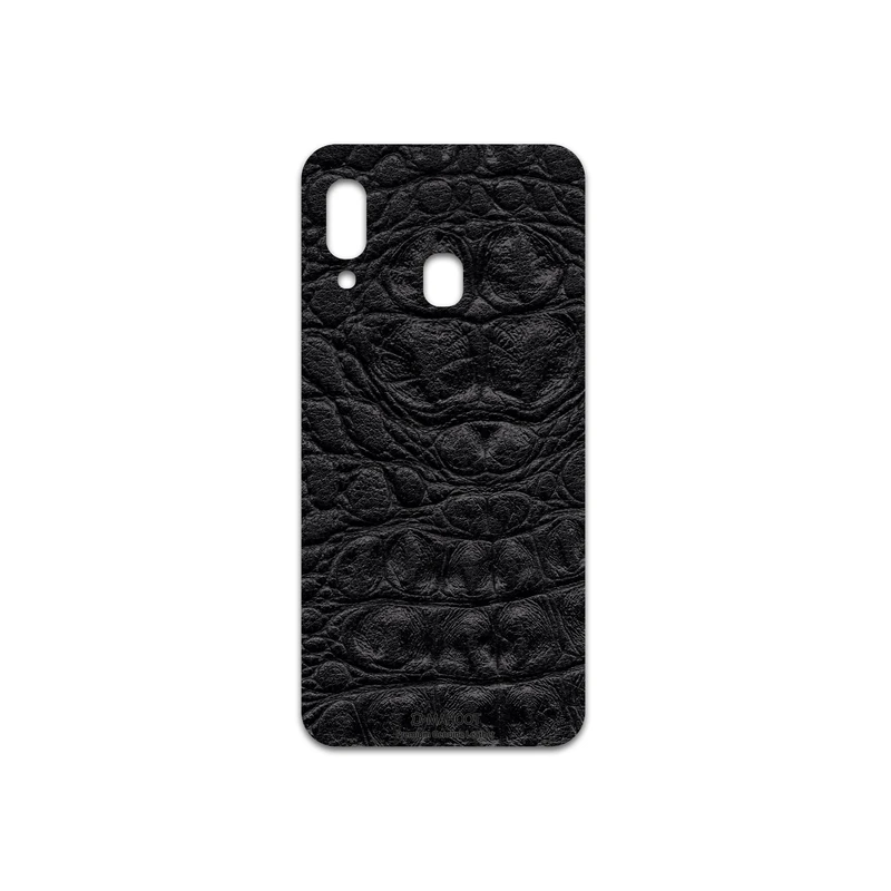 برچسب پوششی ماهوت مدل Black-Crocodile-Leather مناسب برای گوشی موبایل سامسونگ Galaxy A20e