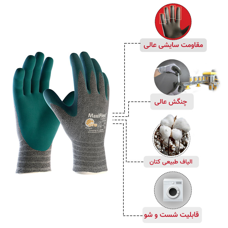 دستکش ایمنی ای تی جی مدل مکسی فلکس کامفورت 924-34 دستکش ایمنی ای تی جی مدل مکسی فلکس کامفورت 924-34
