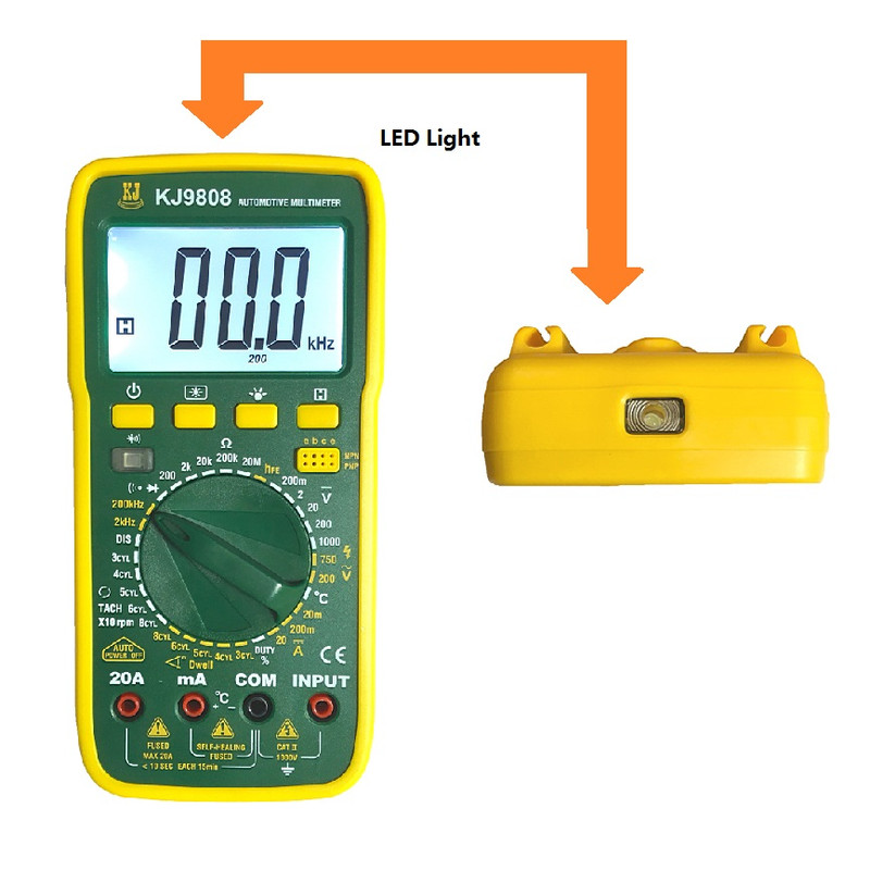 مولتی متر دیجیتال کی جی مدل KJ9808