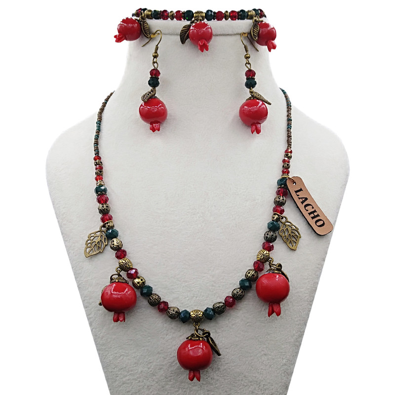 نیم ست زنانه لاچو طرح انار کد A-N9 نیم ست زنانه لاچو طرح انار کد A-N9