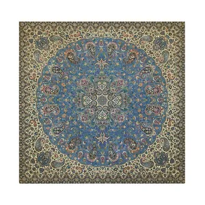 رومیزی ترمه ابریشمی خانه ترمه ایران طرح شاهپسند ممتاز 5521 سایز 100در100