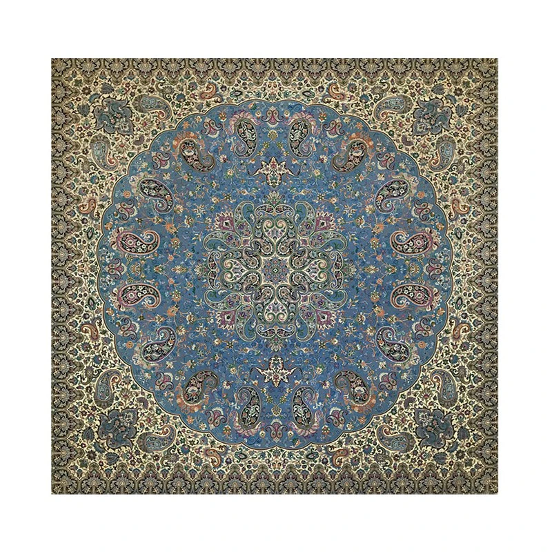 رومیزی ترمه ابریشمی خانه ترمه ایران طرح شاهپسند ممتاز 5521 سایز 100در100