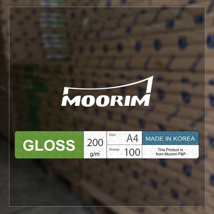 کاغذ چاپ گلاسه مدل Moorim_200gsm سایز A4 بسته 100 عددی