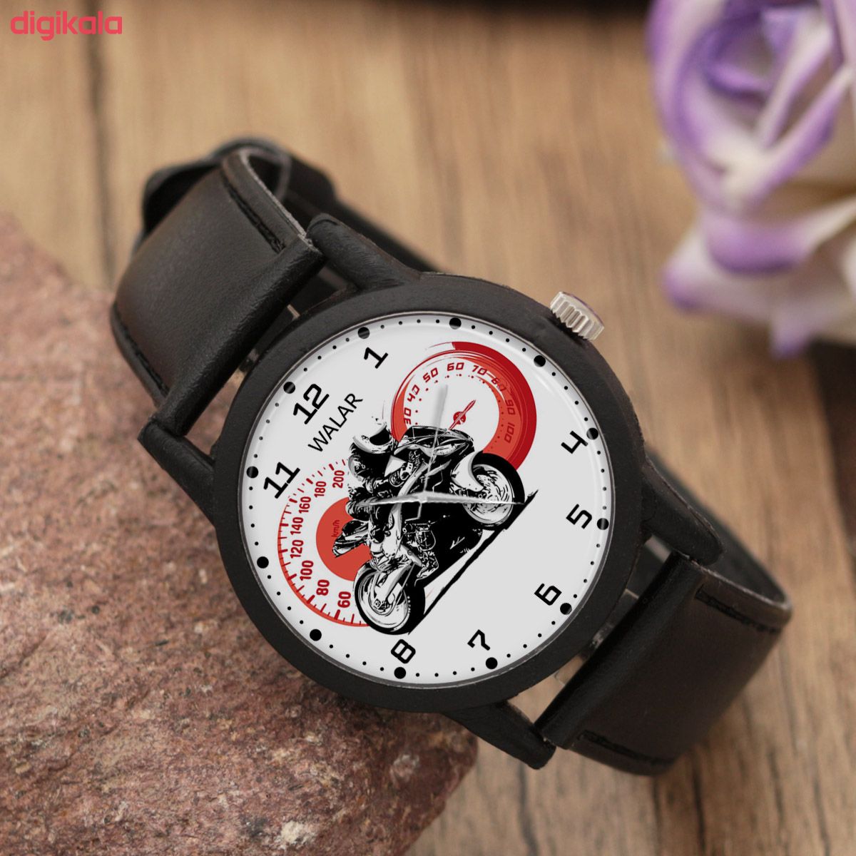 ساعت مچی عقربه ای والار طرح موتورسواری کد LF2440