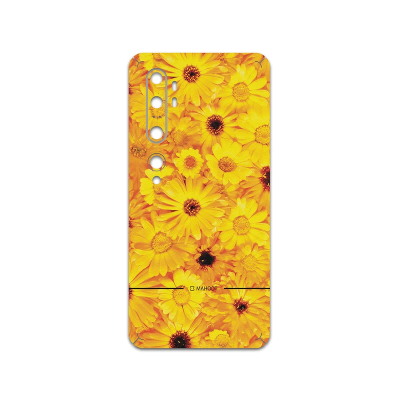 برچسب پوششی ماهوت مدل Yellow-Flower مناسب برای گوشی موبایل شیائومی Mi Note 10