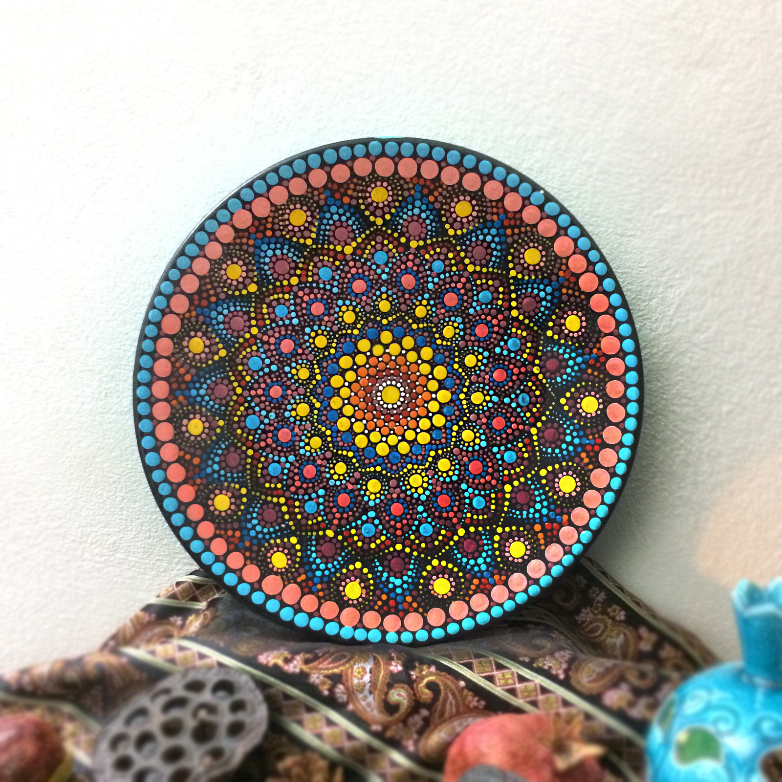 بشقاب دیوارکوب سفالی کد SN1103