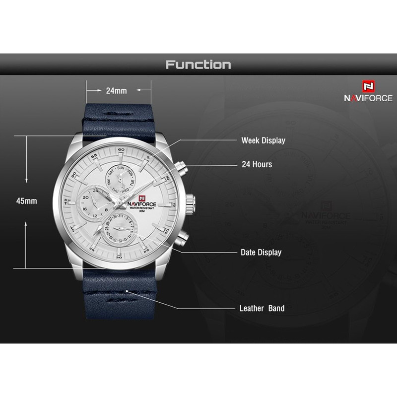 ساعت مچی عقربه ای مردانه نیوی فورس مدل NF9148M - SO-SE